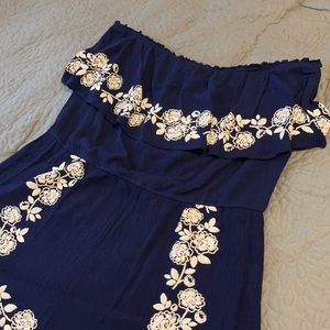 Women’s Navy Blue Floral Romper